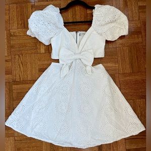 Alice and Olivia Queenie Bow Linen Dress